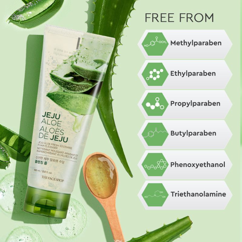 The Face Shop Jeju Aloe Fresh Soothing Foam Cleanser - 150 ml