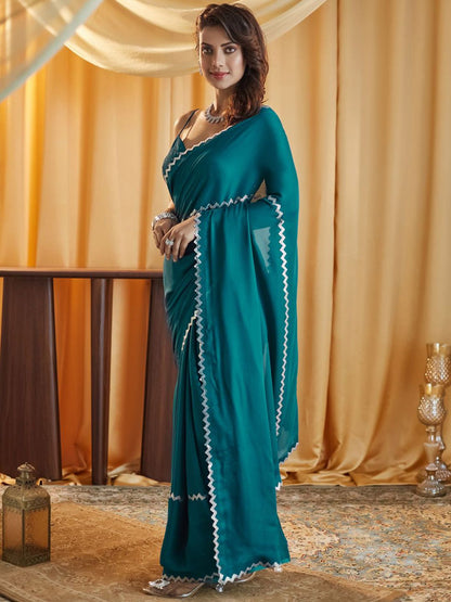 kasee Beads and Stones Pure Chiffon Saree