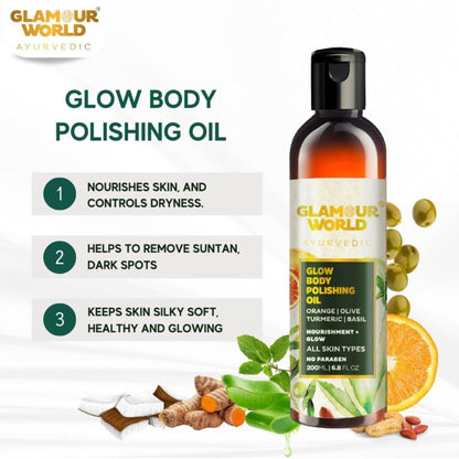 GLAMOUR WORLD AYURVEDIC Glow Body Polishing Oil