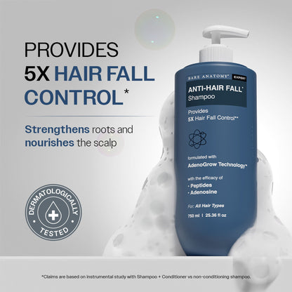 Bare Anatomy Anti-Hair Fall Shampoo 5X Hair Fall Control With Peptides