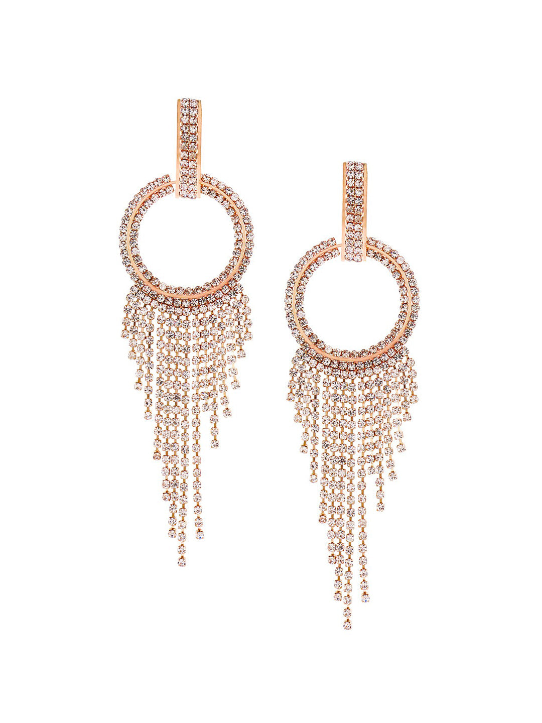 Yellow Chimes Gold-Toned Contemporary Drop Earrings