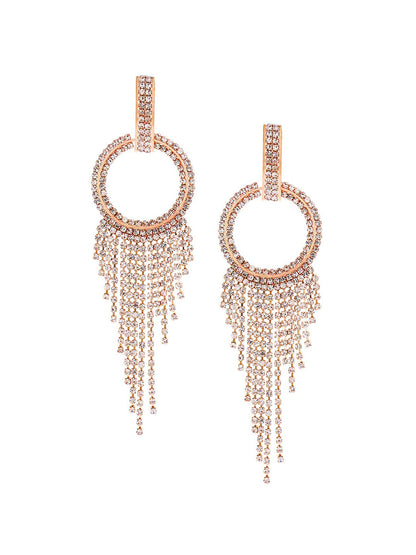 Yellow Chimes Gold-Toned Contemporary Drop Earrings