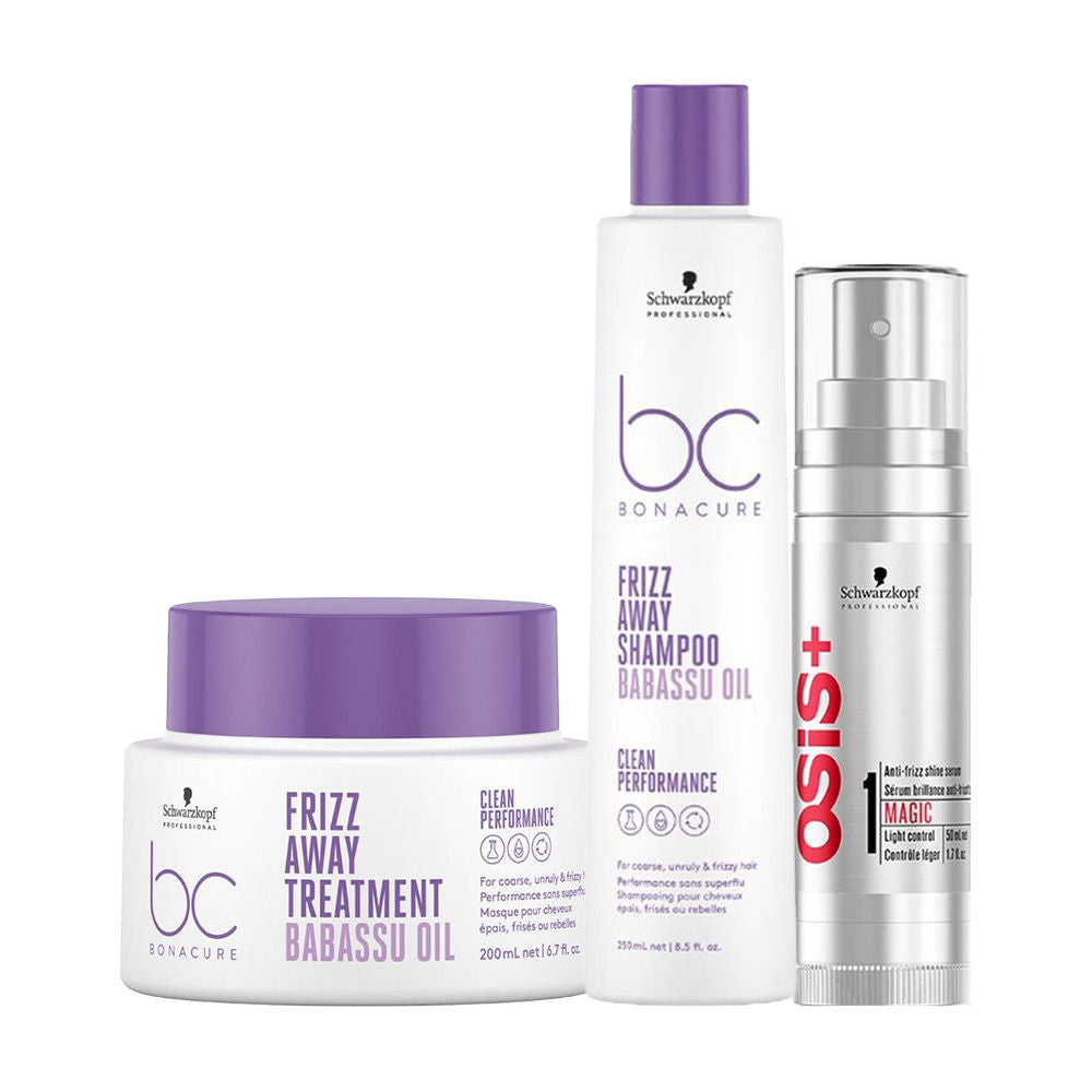 Schwarzkopf Professional Frizz Away Shampoo with Mask & Anti-Frizz Serum combo