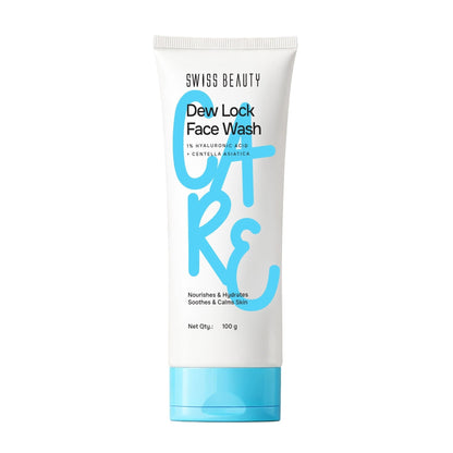 Swiss Beauty Care Dew Lock Face Wash 1% Hyaluronic Acid & Centella Asiatica, Deep Cleansing Action