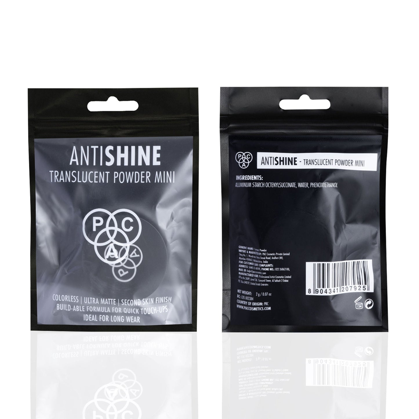 PAC Studio Translucent Powder Antishine Mini -Controls Shine Prevents Flashbacks Lightweight Setting Powder