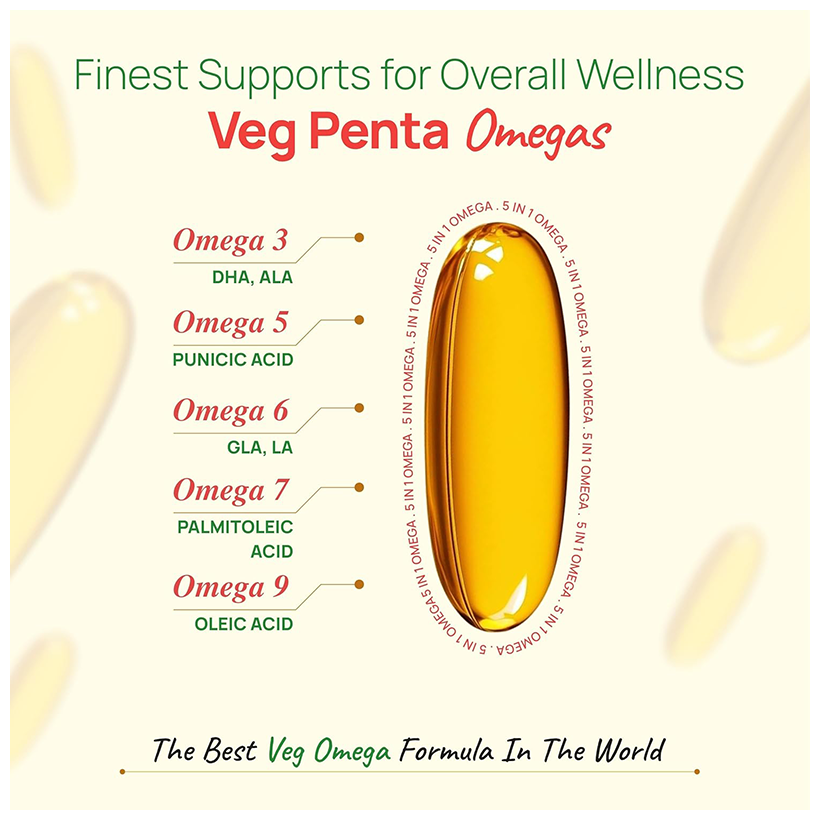 Bliss Welness Heart, Brain & Skin Health Penta Omega Veg Softgel