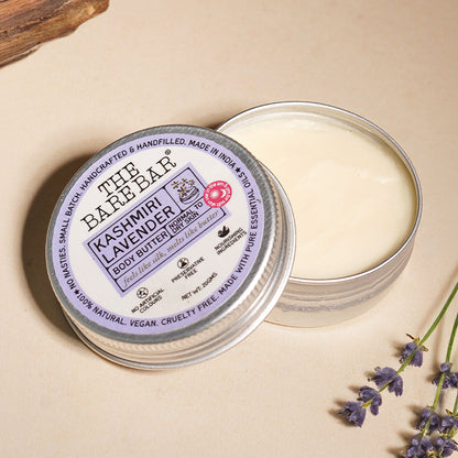 The Bare Bar Kashmiri Lavender Body Butter - Calming Body Cream With Shea And Mango Butters