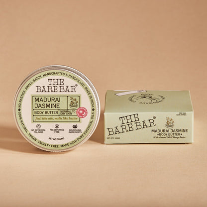 The Bare Bar Madurai Jasmine Body Butter - Floral Moisturizer For Smooth, Radiant Skin