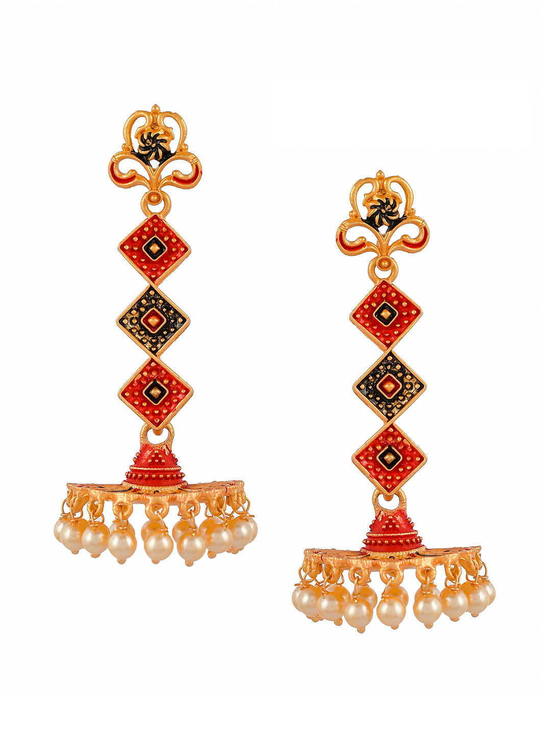 Shoshaa Gold-Toned Contemporary Jhumka Earrings