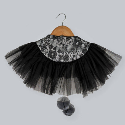 Pink Cow Fashions Black & White Shrug With Frill