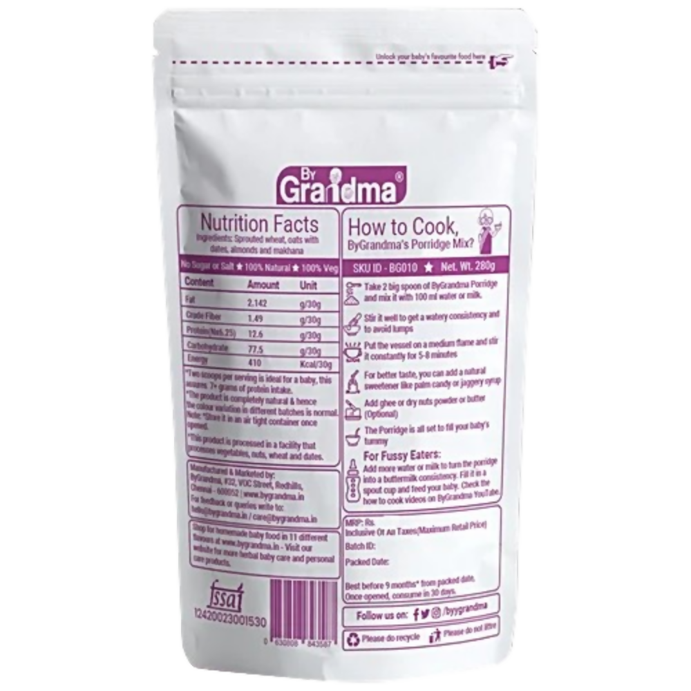 By Grandma Sprouted Cereal Mix - Sprouted Wheat, Dates and Almond