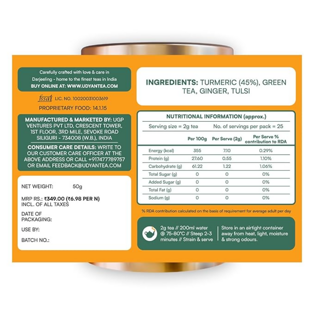 Udyan Tea Turmeric Spice Green Tea