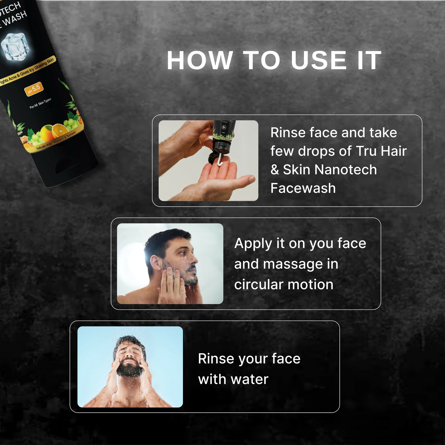 Tru Hair & Skin Nanotechnology Facewash For Sensitive-Acne Prone Skin
