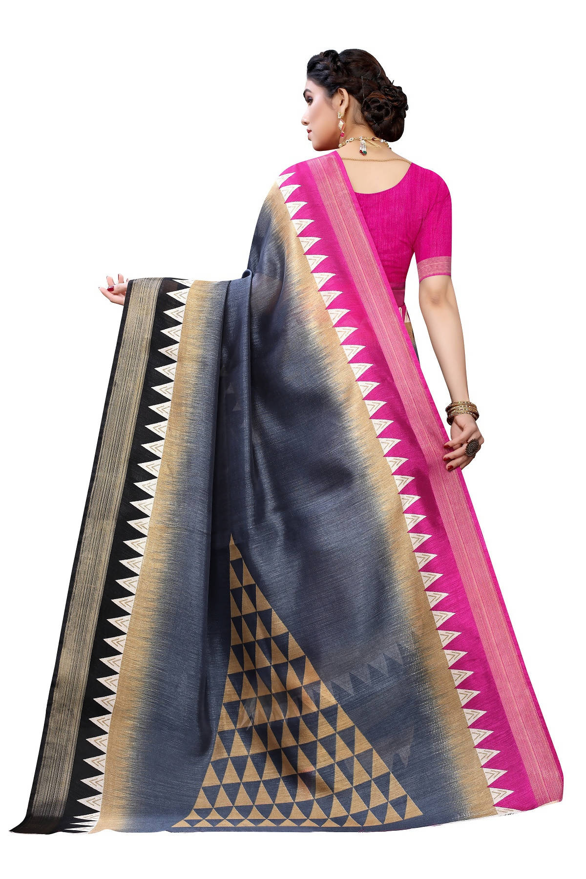 Vamika Grey Linen Jari Border Saree (GUNJAN GREY)