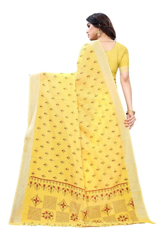 Vamika Yellow Chanderi Designer Saree (DIYA YELLOW)
