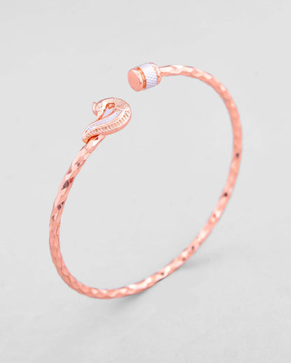 VOJ Set of 2 Dual Tone Bangles with Peacock Designed