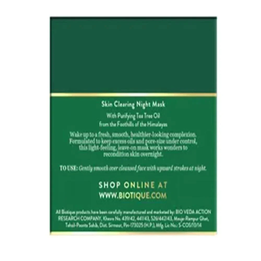 Biotique Advanced Organics Tea Tree Skin Clearing Night Mask - 50 gms