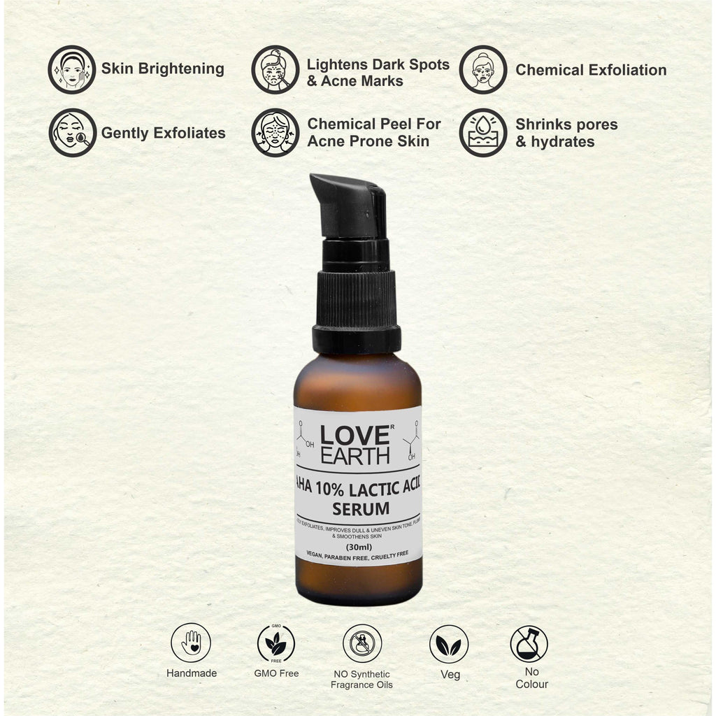 Love Earth AHA 10% Lactic Acid Serum - 30 ml
