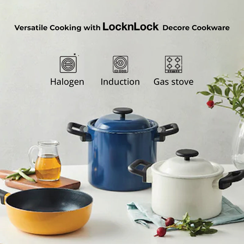 LocknLock Decore Yellow Wok | 9 Inches |Safe for all cooktops