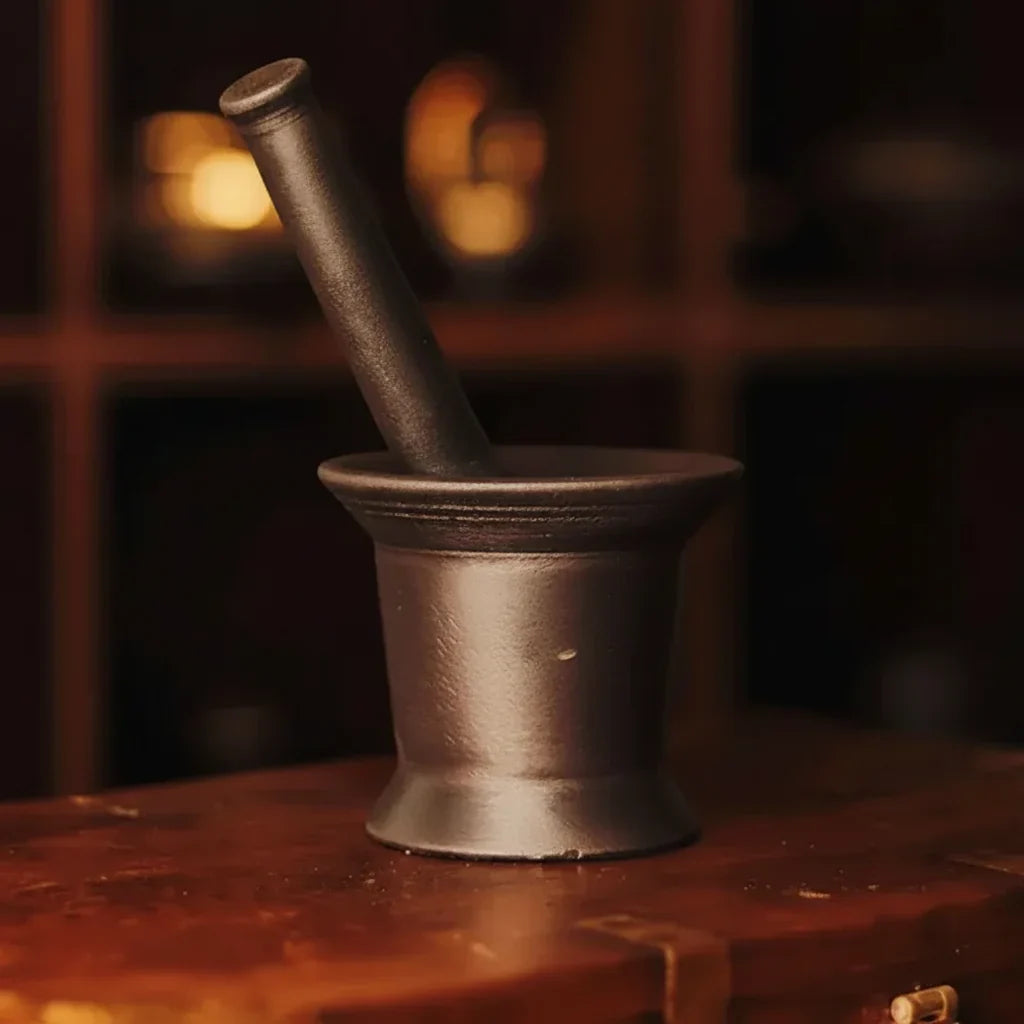 Zishta Cast Iron Mortar and Pestle Traditional Kitchen Accessory