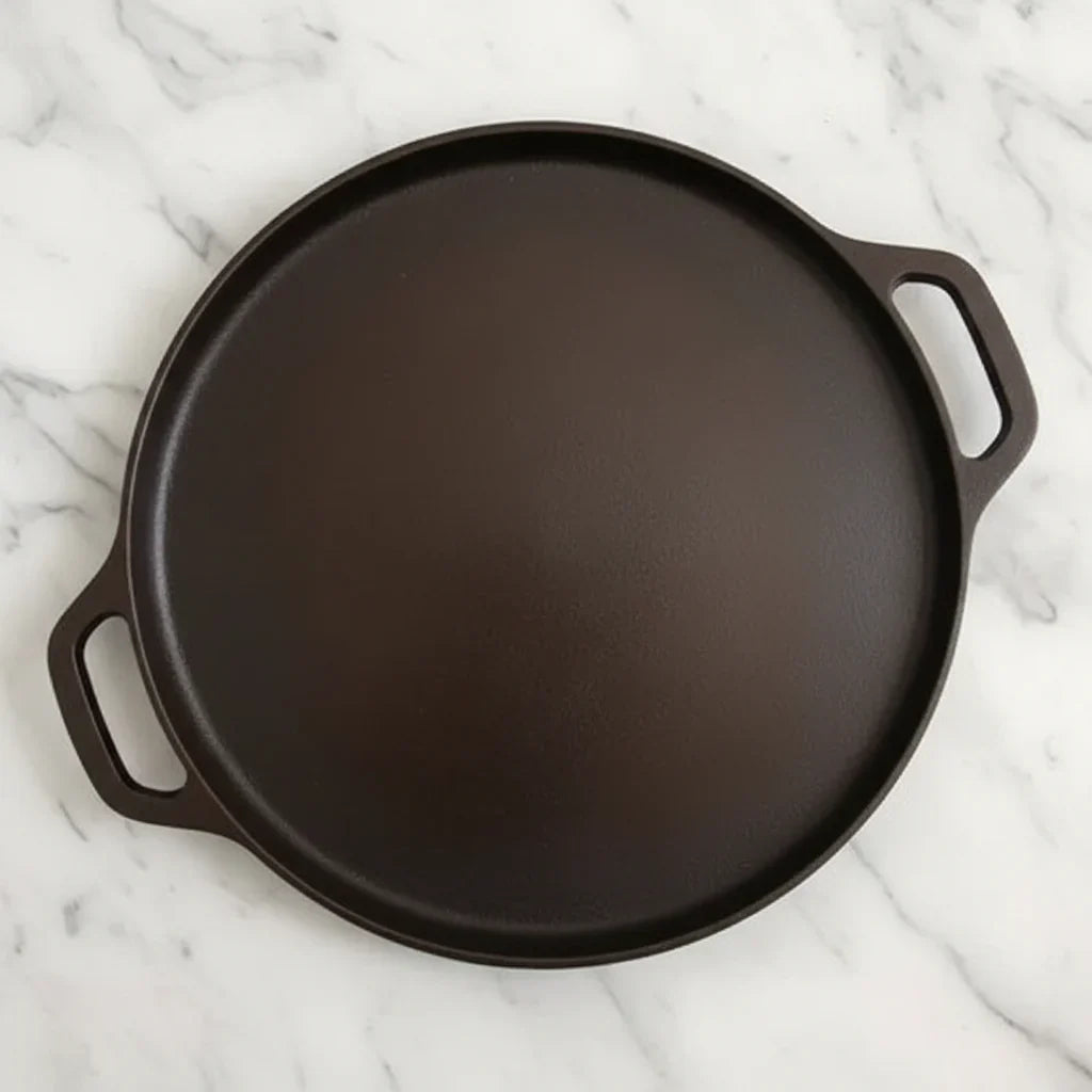 Zishta Cast Iron Tawa Smooth Finish Double Handle Induction Friendly