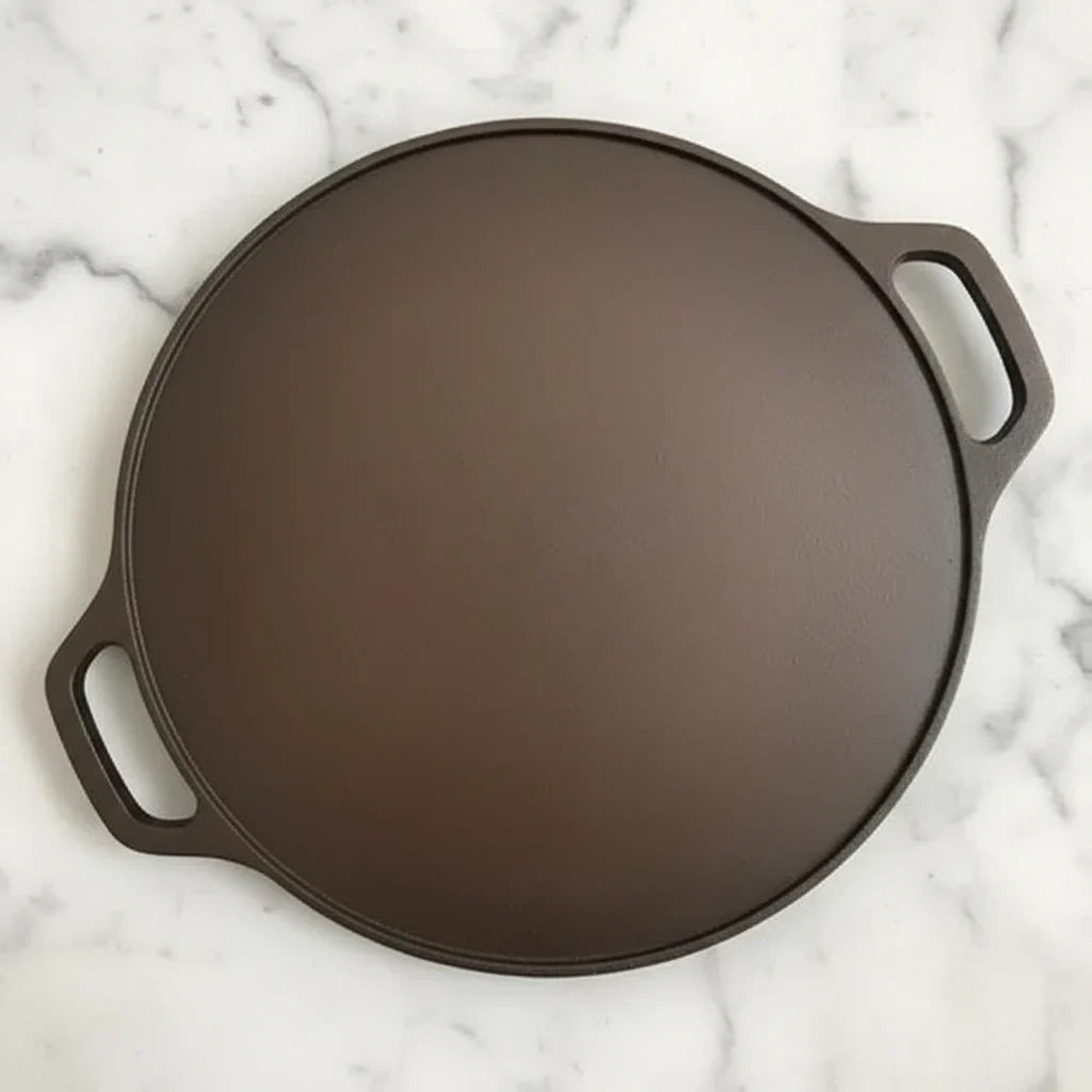 Zishta Cast Iron Tawa Smooth Finish Double Handle Induction Friendly