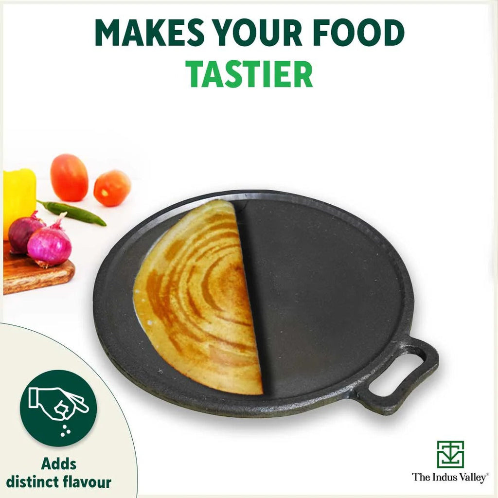 The Indus Valley Super Smooth Cast Iron Tawa 30.5cm 3kg Pre-Seasoned