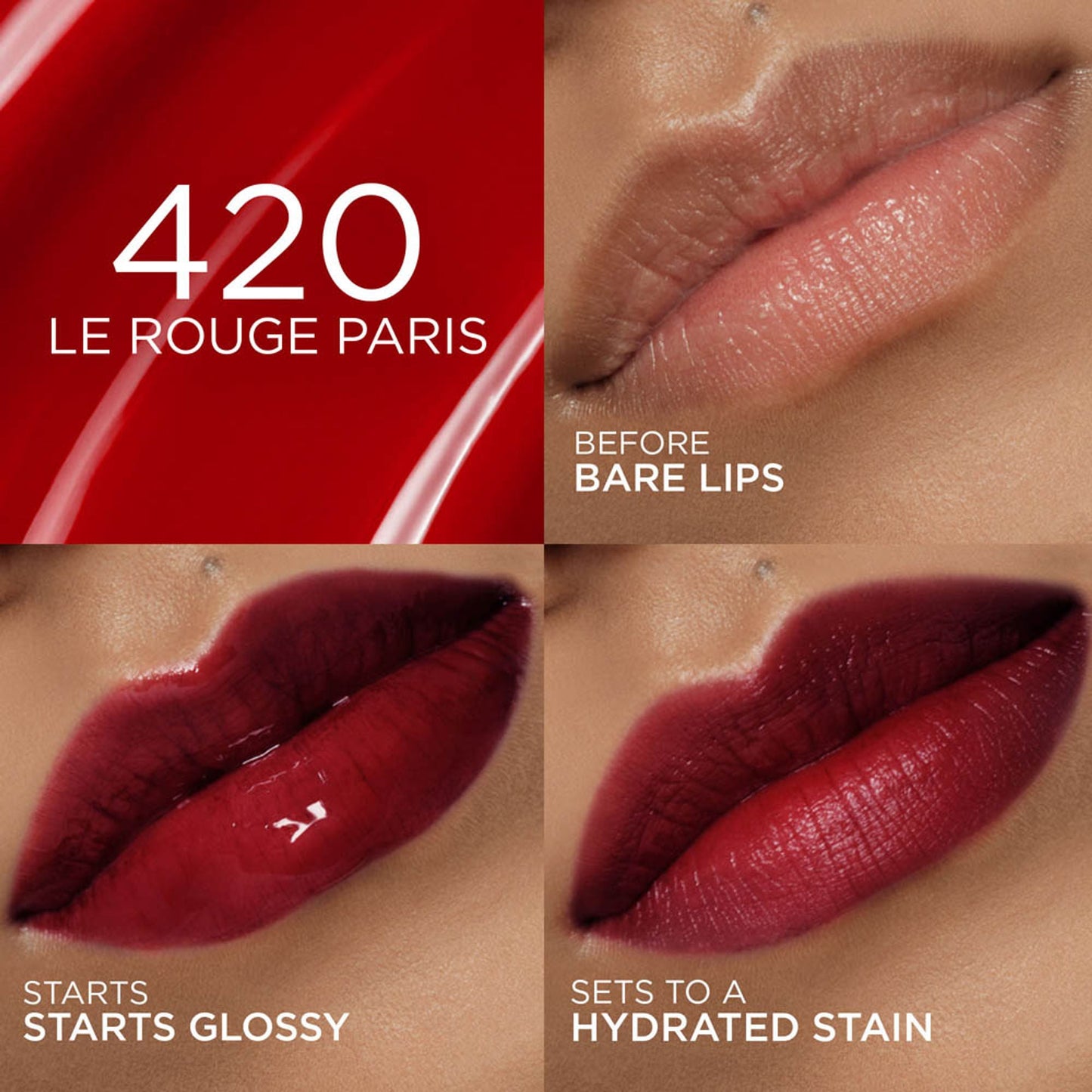 L'Oreal Paris Hyaluron Tint Lip Stain Serum Weightless Color - 420 Le Rouge Paris