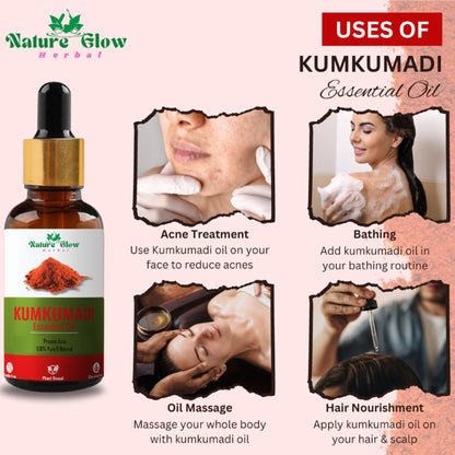 Nature Glow Herbal Kumkumadi & Basil Essential Oil Combo