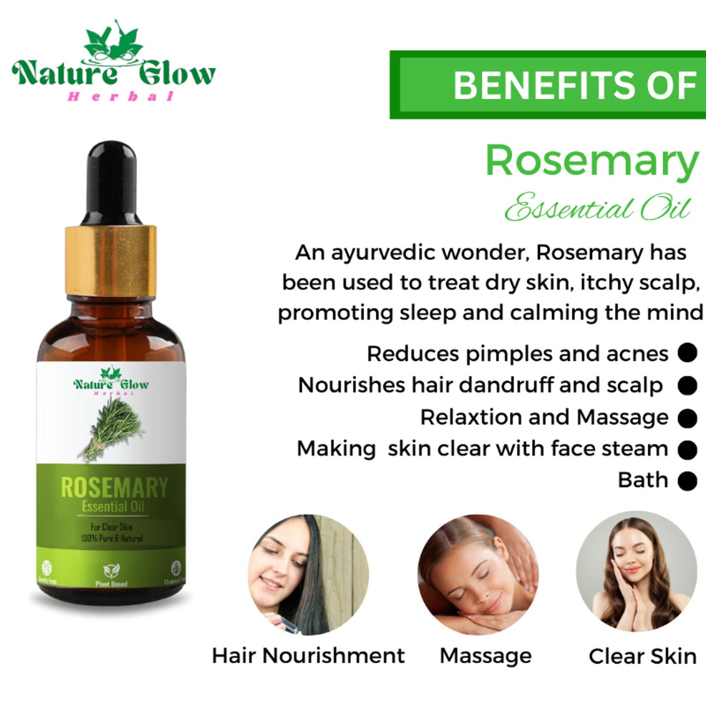 Nature Glow Herbal Rosemary & Basil Essential Oil