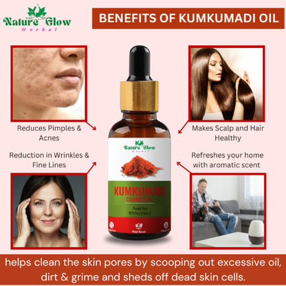Nature Glow Herbal Kumkumadi & Basil & Cedarwood Essential Oil Combo