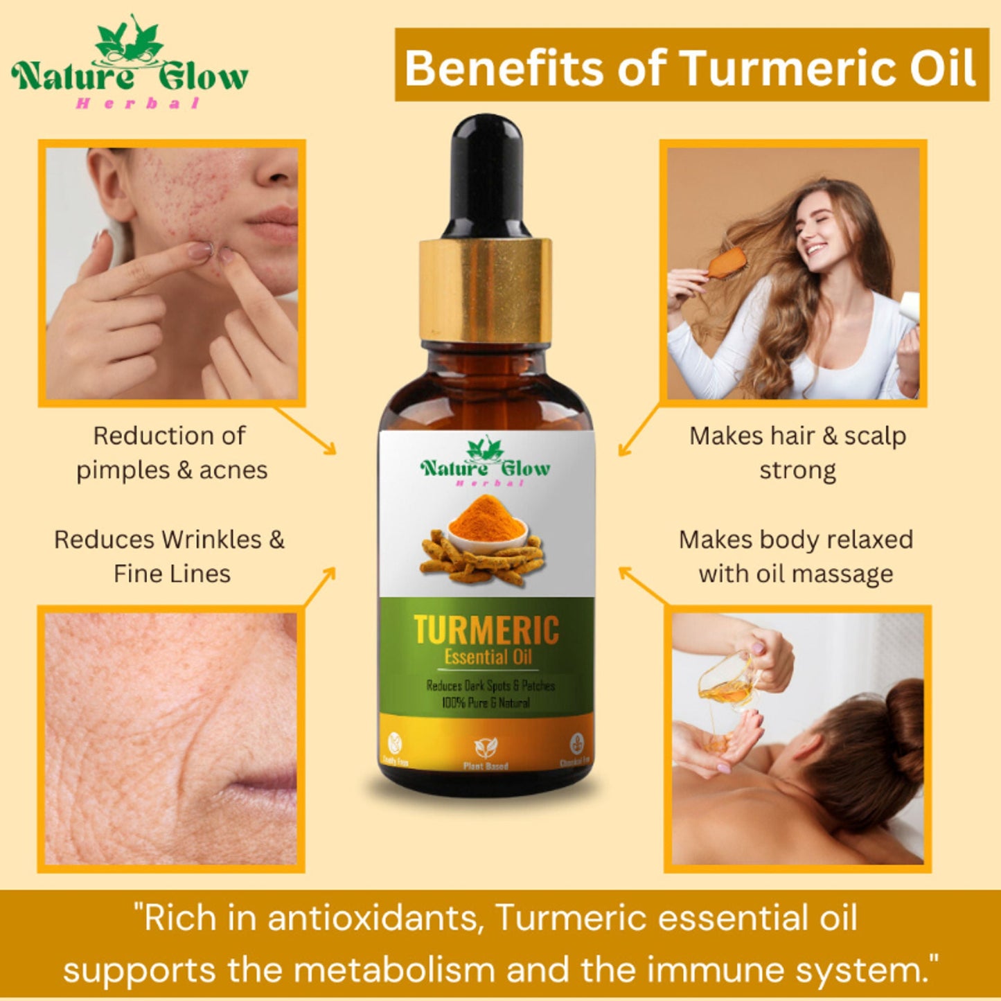 Nature Glow Herbal Sandalwood & Termaric & Eucallypatus Essential Oil Combo