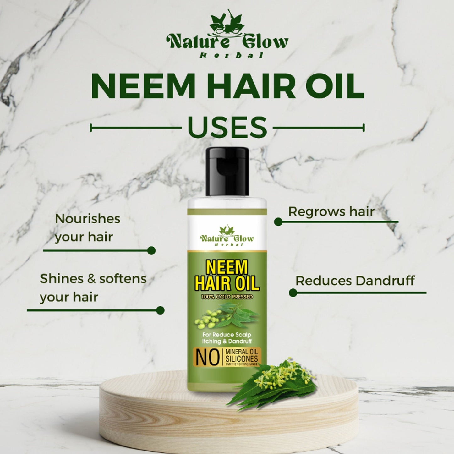 Nature Glow Herbal Neem & Castor Hair Oil Combo