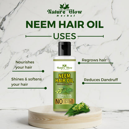 Nature Glow Herbal Neem & Castor Hair Oil Combo