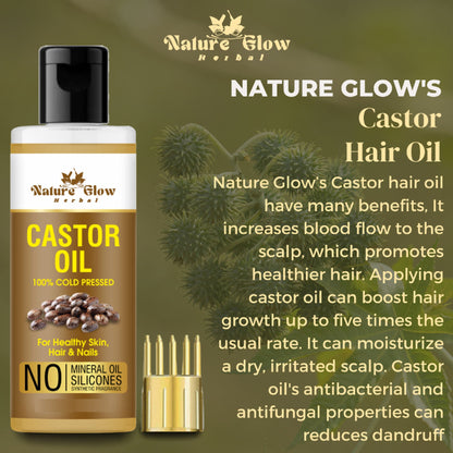 Nature Glow Herbal Neem & Castor Hair Oil Combo