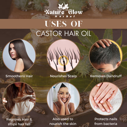 Nature Glow Herbal Neem & Castor Hair Oil Combo