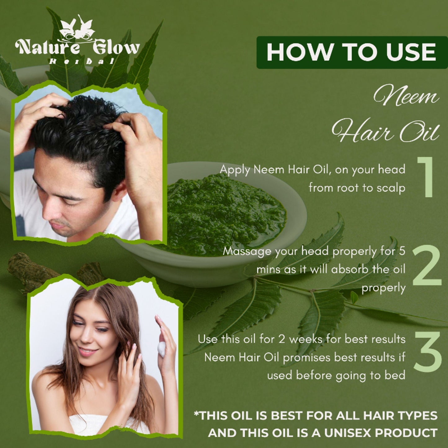 Nature Glow Herbal Neem & Bhringraj Hair Oil Combo