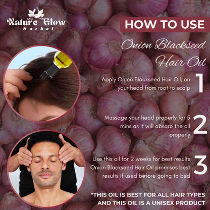 Nature Glow Herbal Bhringraj & Onion Black Seed Hair Oil Combo