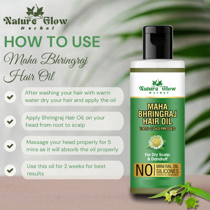 Nature Glow Herbal Bhringraj & 4 In 1 Hair Oil Combo