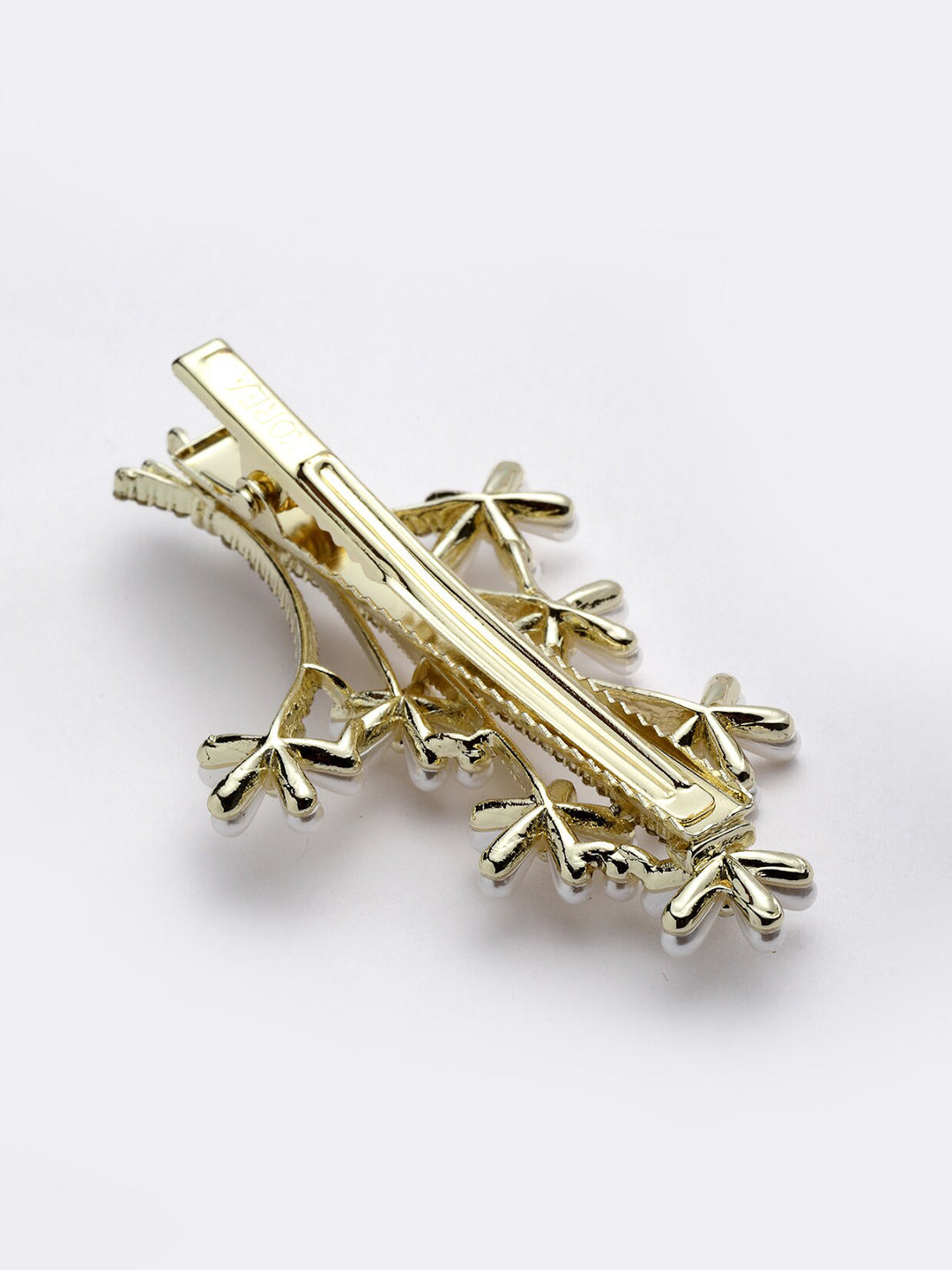 Panash Women Gold-Toned Embellished Alligator Hair Clip
