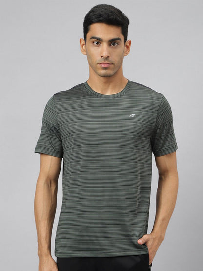 Alcis Men Stretch-X Anti-Static Slim-Fit Round Neck Running T-Shirt