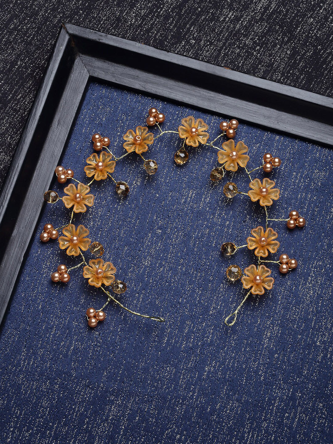 Panash Women Gold-Toned & Yellow Beaded Tiara