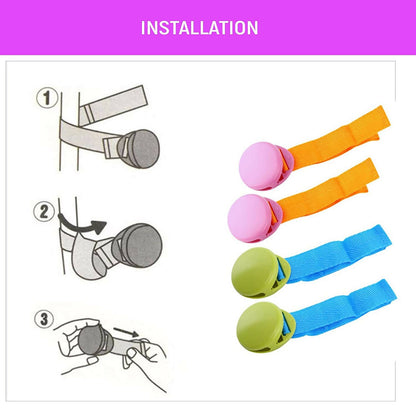 Safe-O-Kid Baby Stroller Clip, Glossy Blanket Clip Stroller, Pram/Buggy Accessories For Baby, Pink