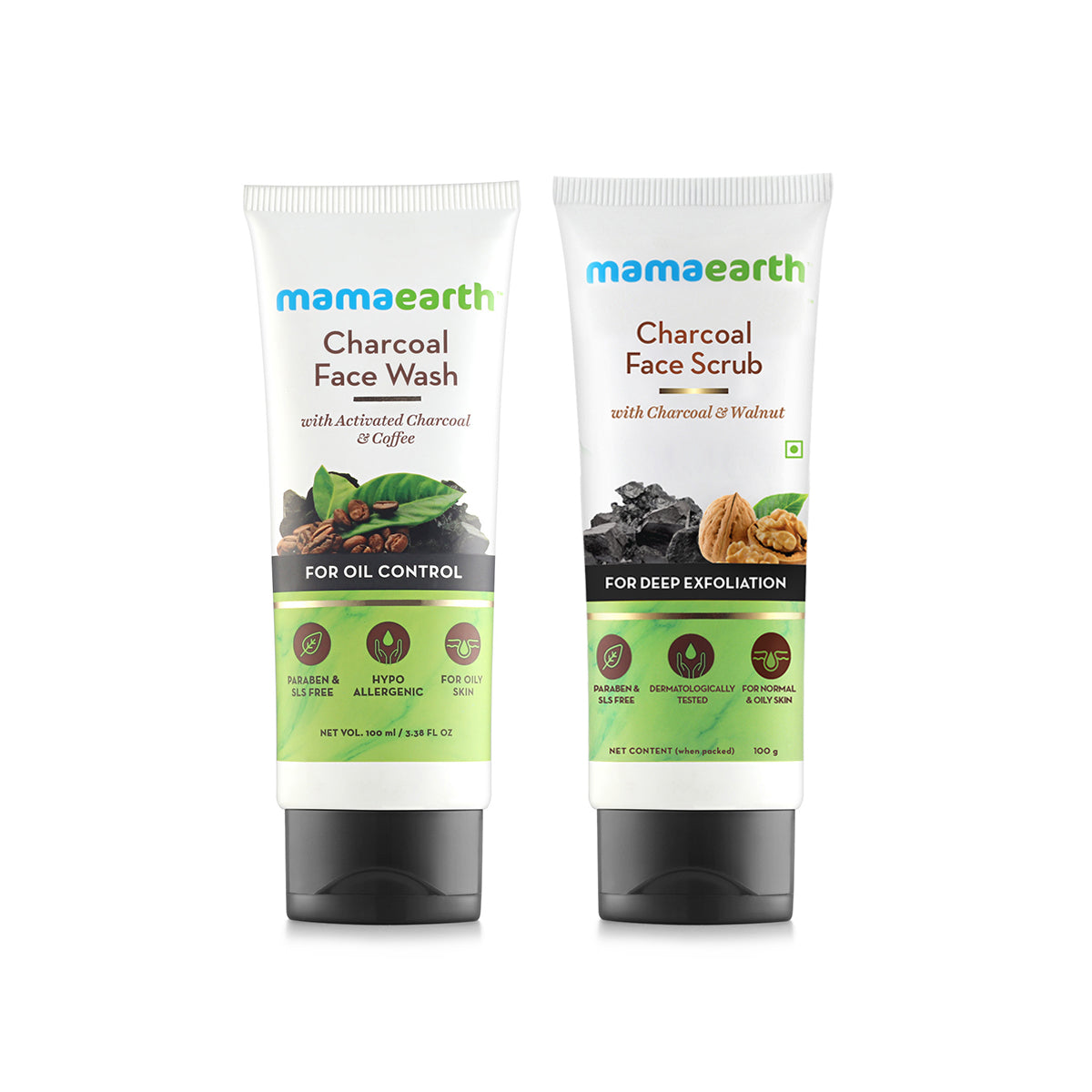 Mamaearth Charcoal Face Wash and Scrub Combo
