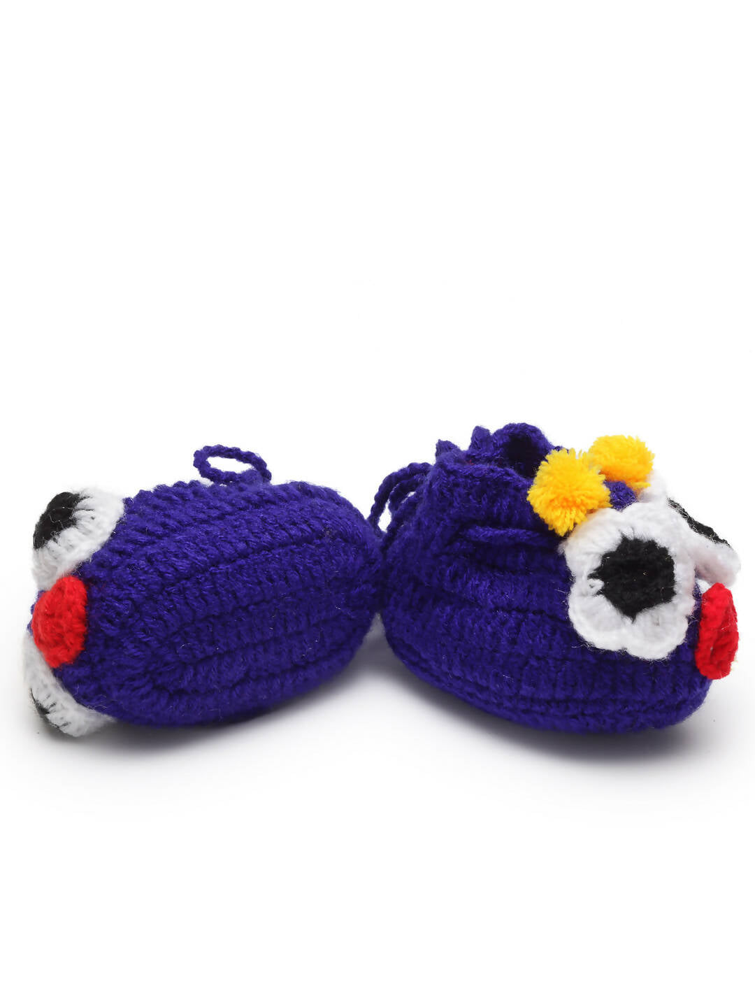 Chutput Kids Woollen Hand Knitted Monster Face Booties - Blue