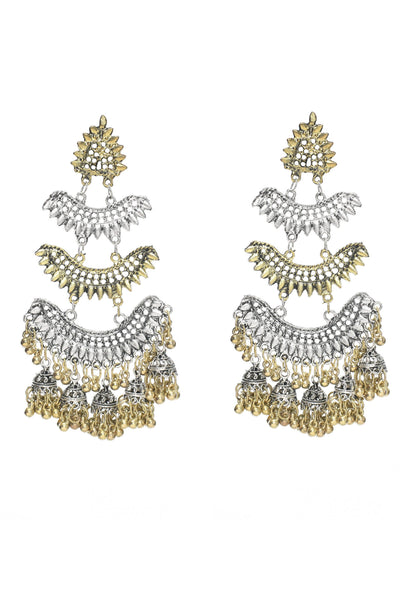 Mominos Fashion Johar Kamal Beautiful Silver & Gold Earrings
