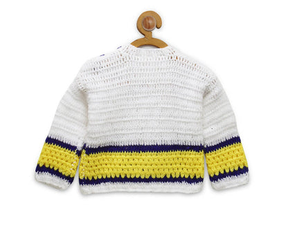 Chutput Kids White Coloured Solid Pullover with ROCK Detail