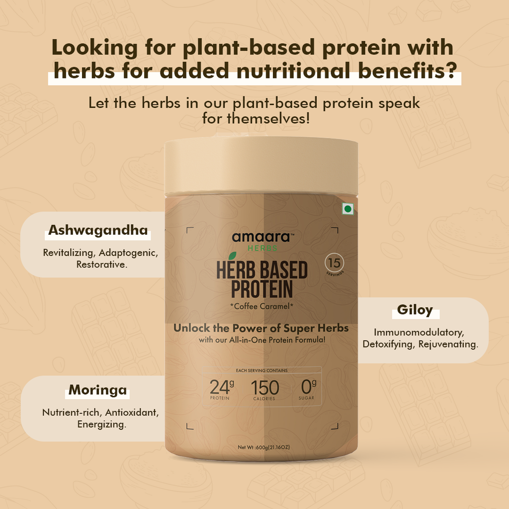 Amaara herbs Herb Based Protein Coffee Caramel - 600 gms