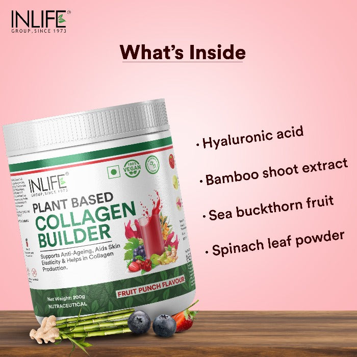 INLIFE Vegan Plant Based Collagen Powder Supplement Women & Men - 200 gms