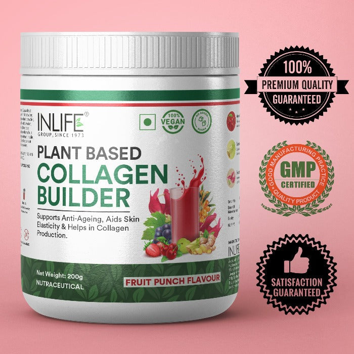 INLIFE Vegan Plant Based Collagen Powder Supplement Women & Men - 200 gms